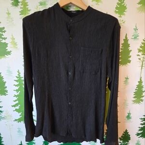 Coofandy Black Button-Down Textured Shirt